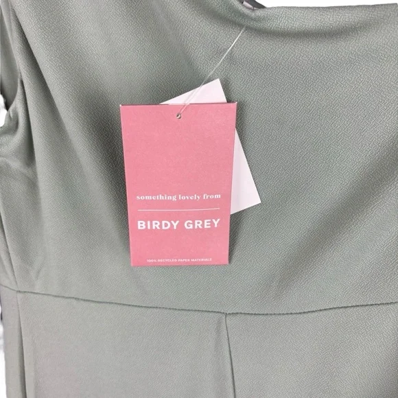 Birdy Grey “Kira” Crepe One-Shoulder Sage Bridesmaid Gown – Sz S (NWT) - Picture 8 of 14